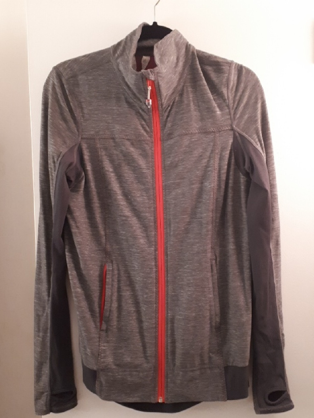 lululemon athletica Heather Gray Jacket with Pink Zipper